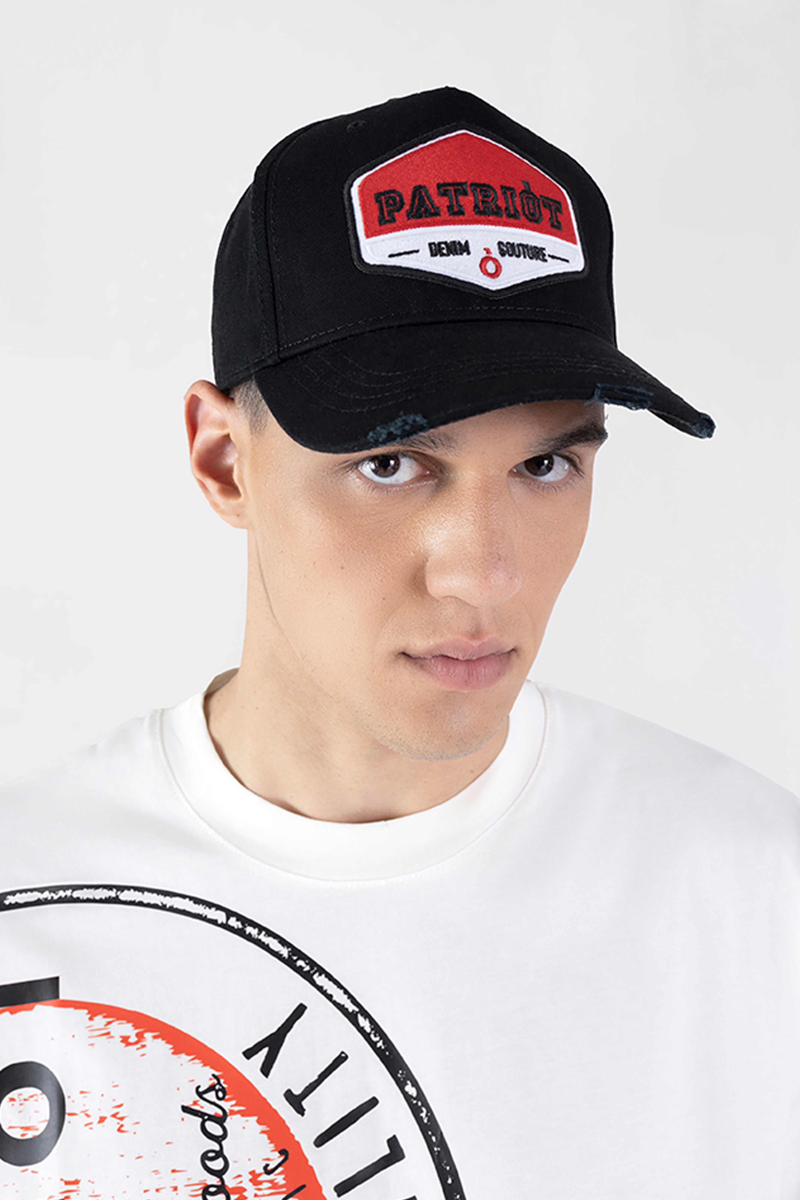 Berretto Con Patch Nero Basic da Uomo