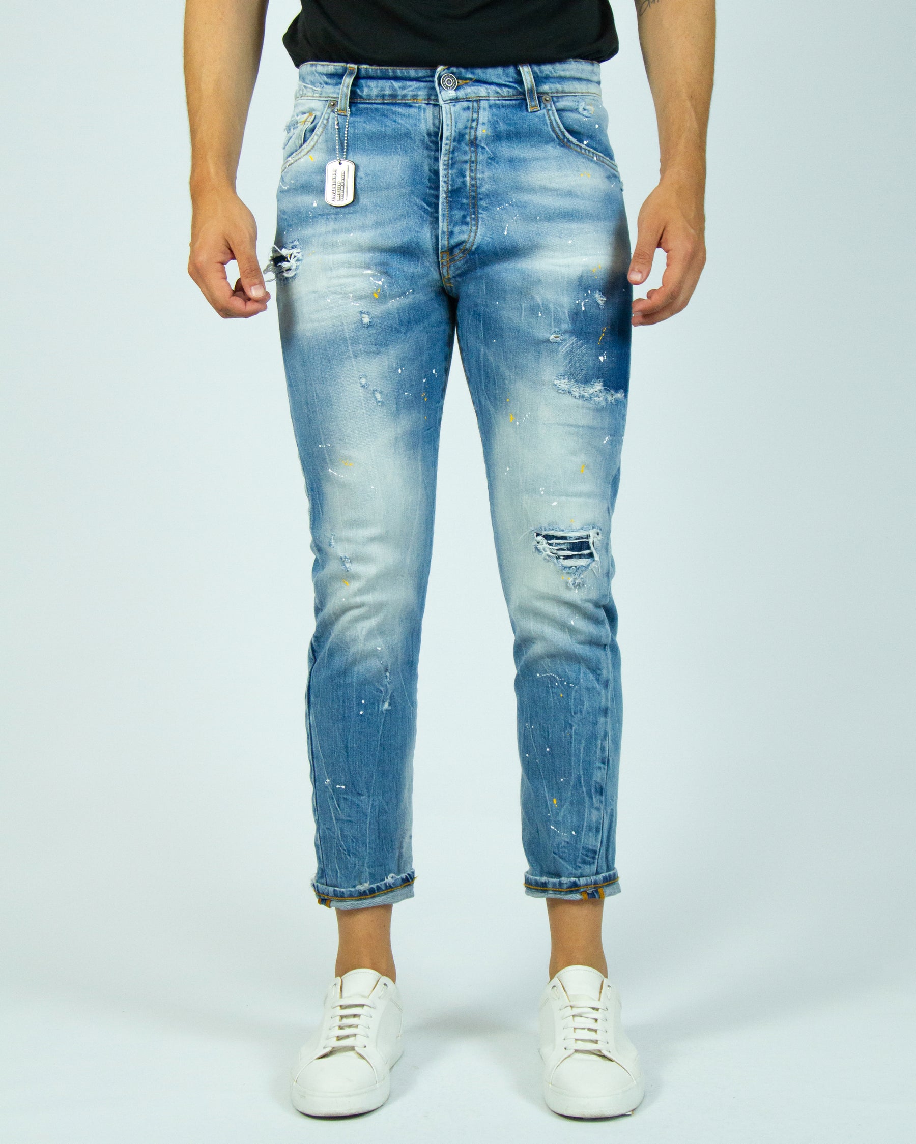 Patriot Jeans Loose fit in denim blu con rotture PJ5F2WPBK16 main image 1