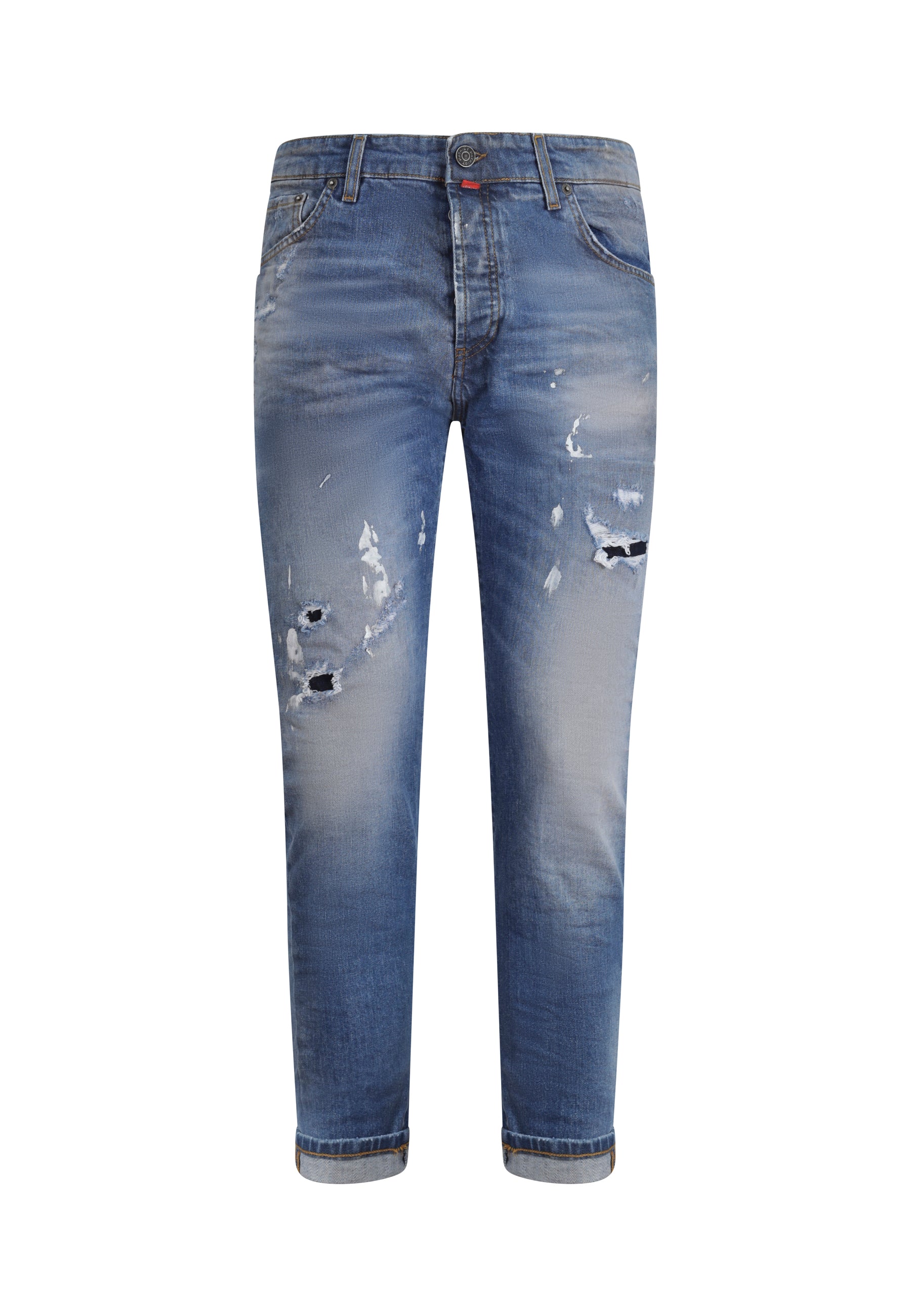 Jeans Carrot Fit con Ricamo Da Uomo