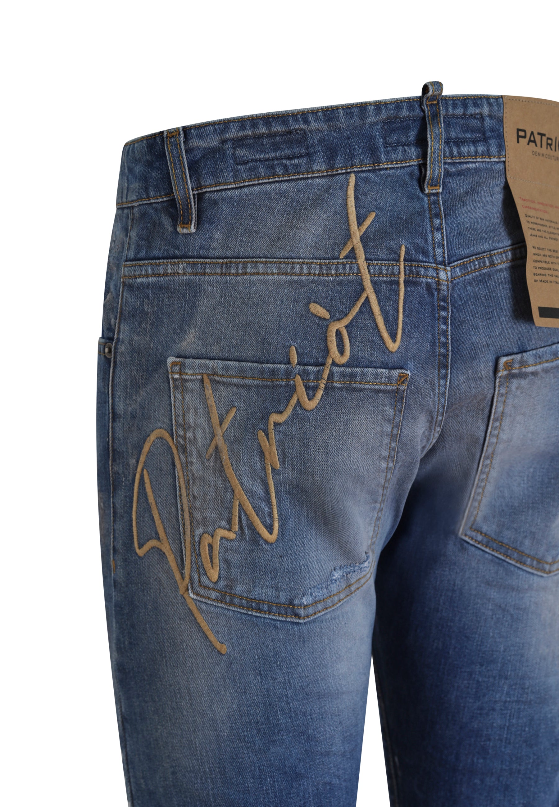 Jeans Carrot Fit con Ricamo Da Uomo