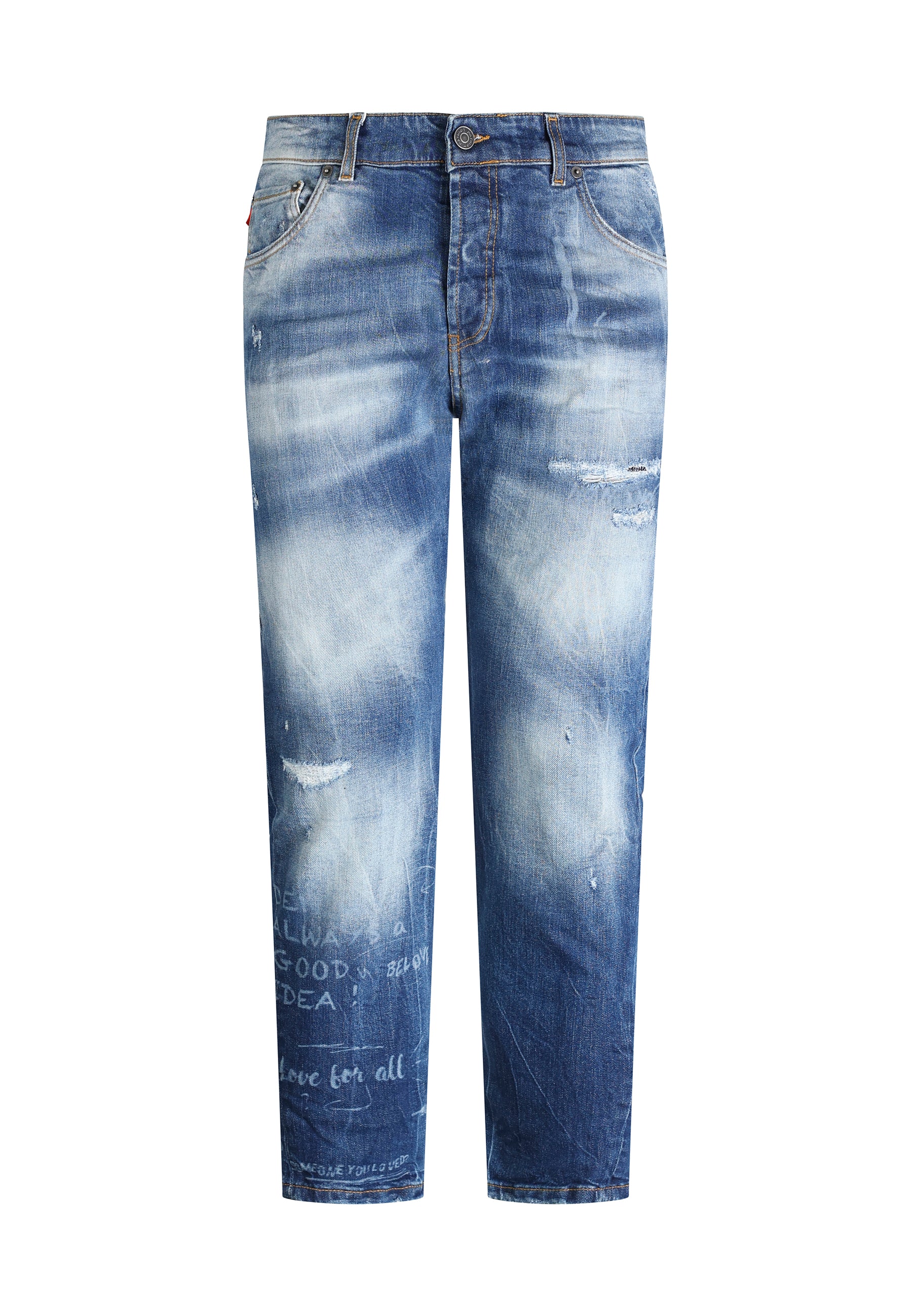 Jeans da Uomo Carrot fit lavaggio laser