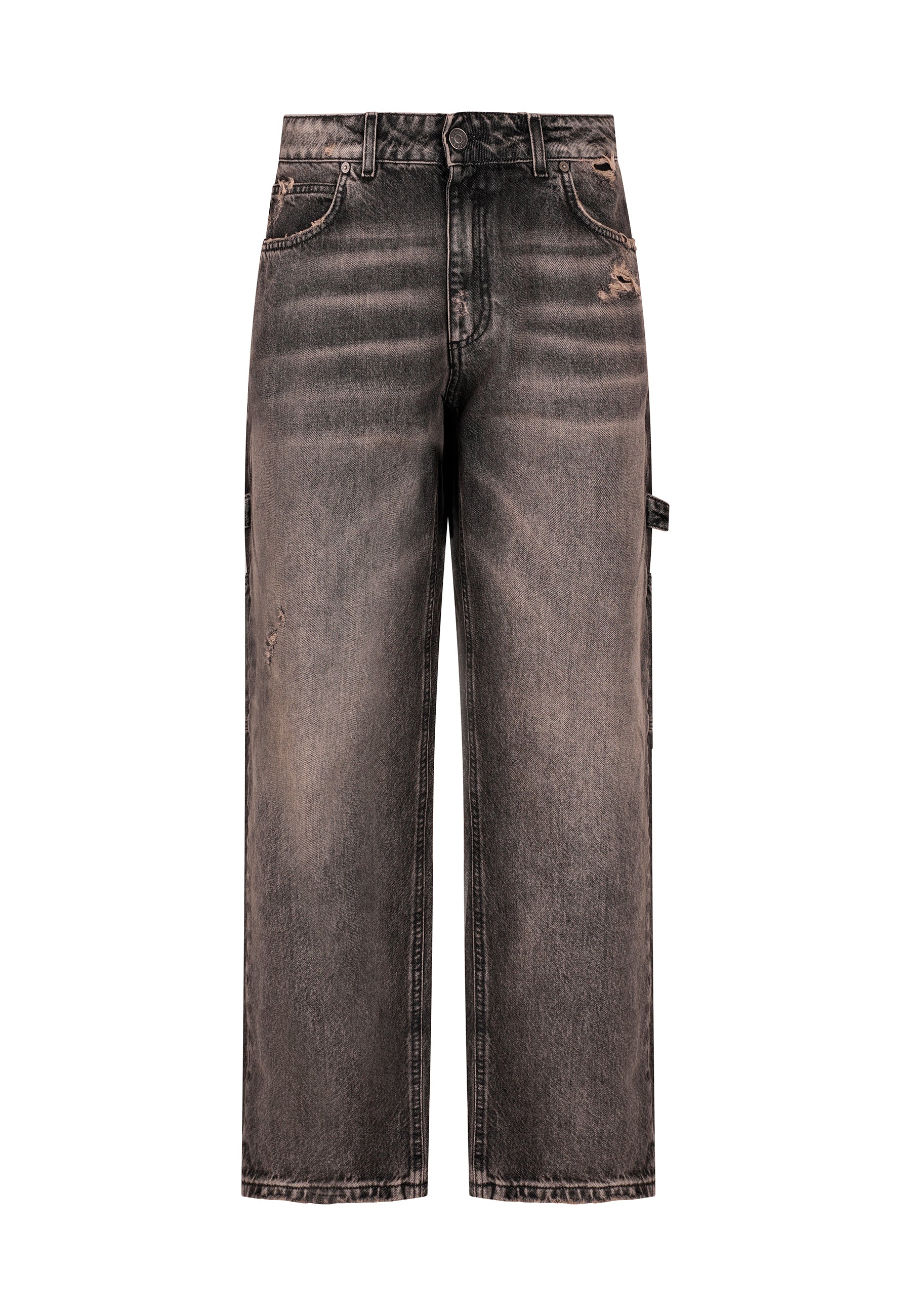 Jeans Loose Fit Lavaggio Scuro Sabbiato Da Uomo