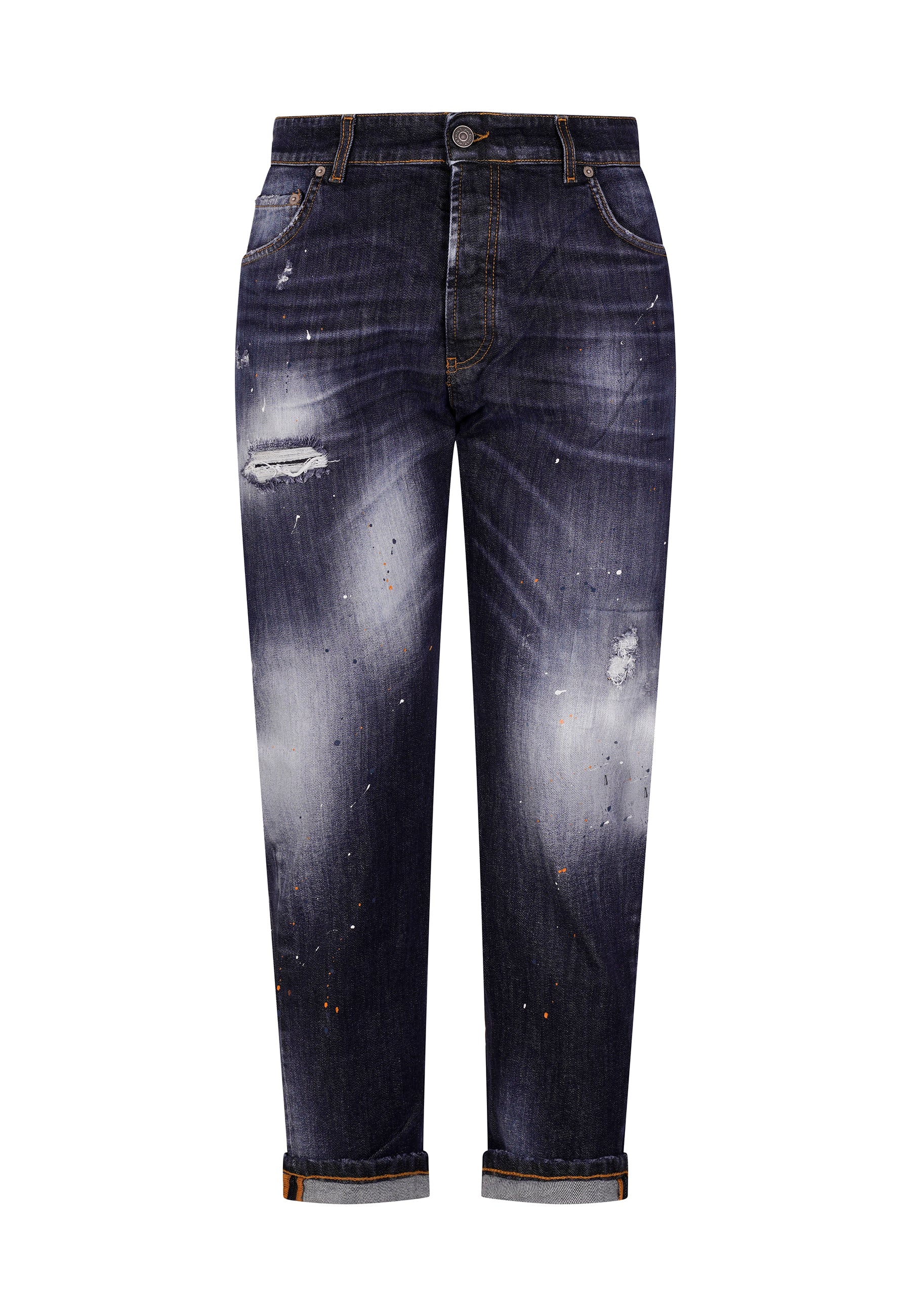 Jeans Carrot Fit Uomo Con Salpa Cuoio