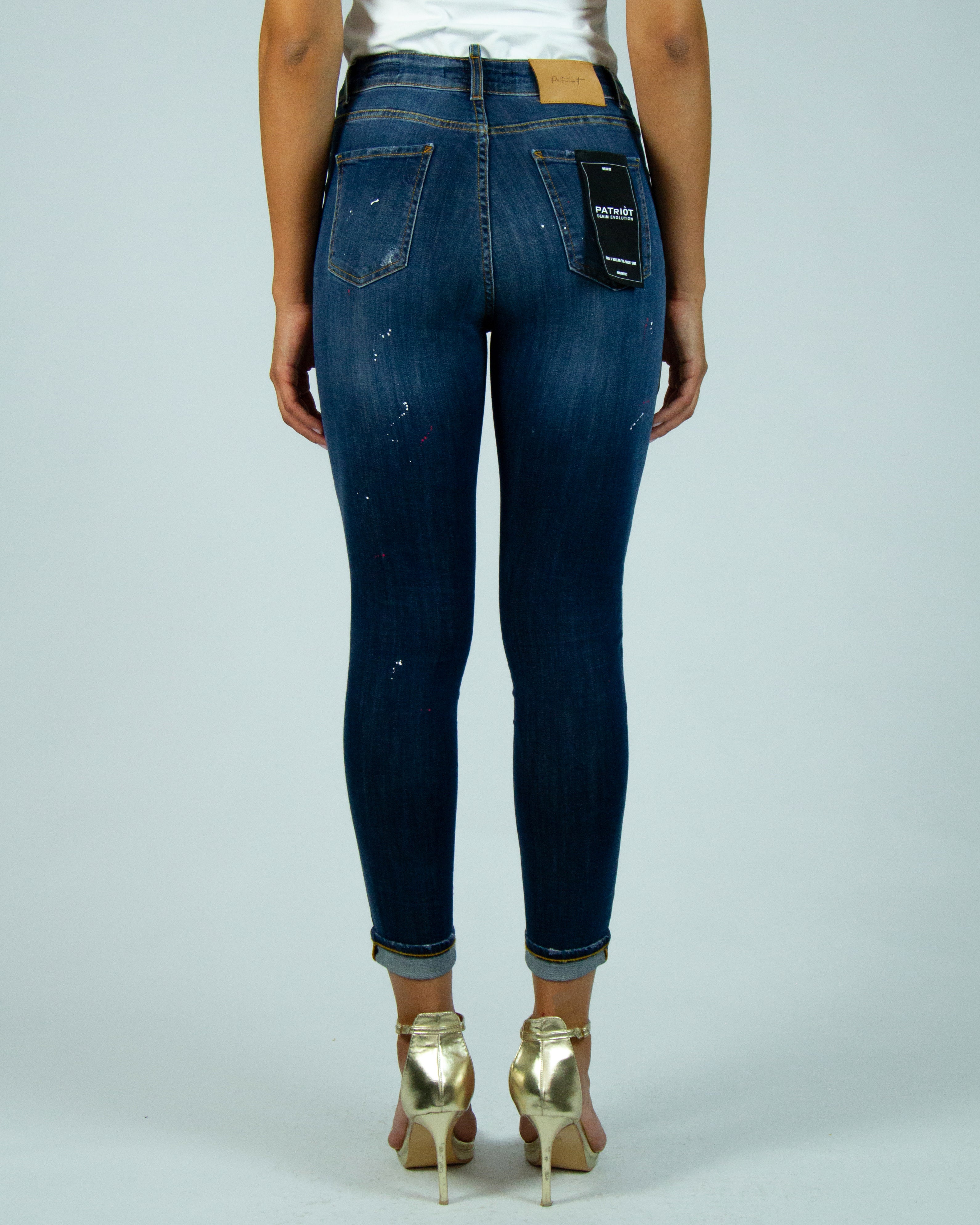 Miss RJ Jeans Da Donna A Vita Alta, Skinny, Jeans Cargo, Con Tasche Laterali, Azzurro, 42 - Foto 3